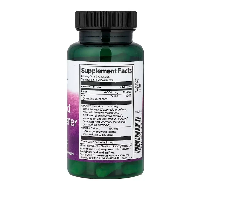 Swanson Full Effect Hair Thickener Hair Support 60 Capsules ingredients