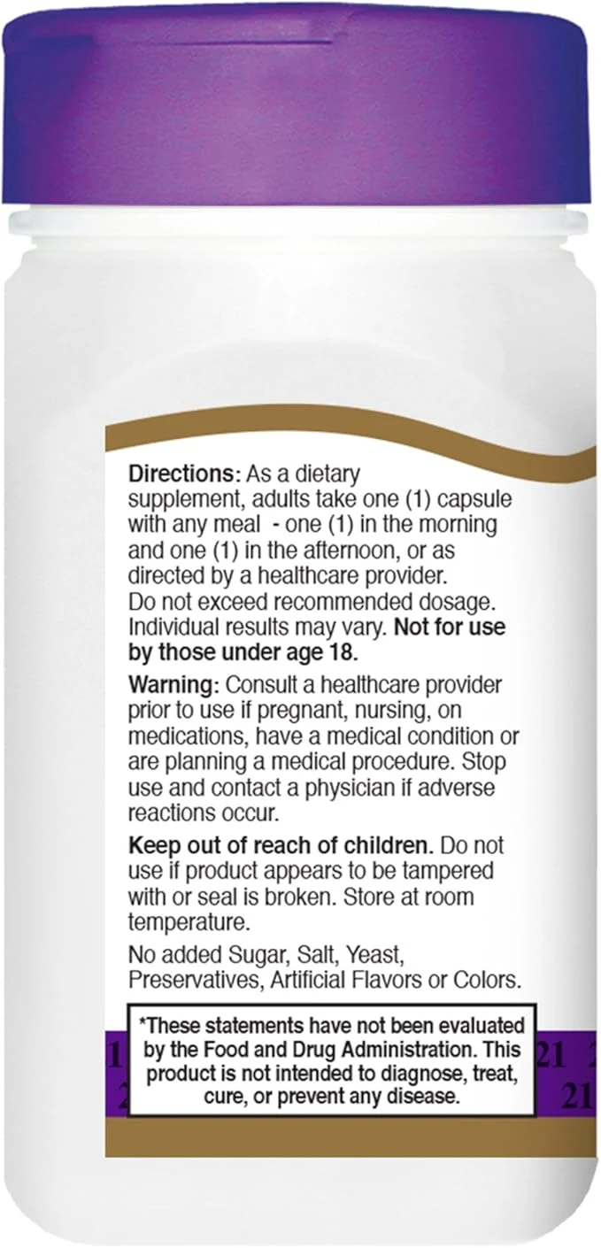 21st Century DHEA 25mg For Health & Lifestyle 90 Capsules ingredients