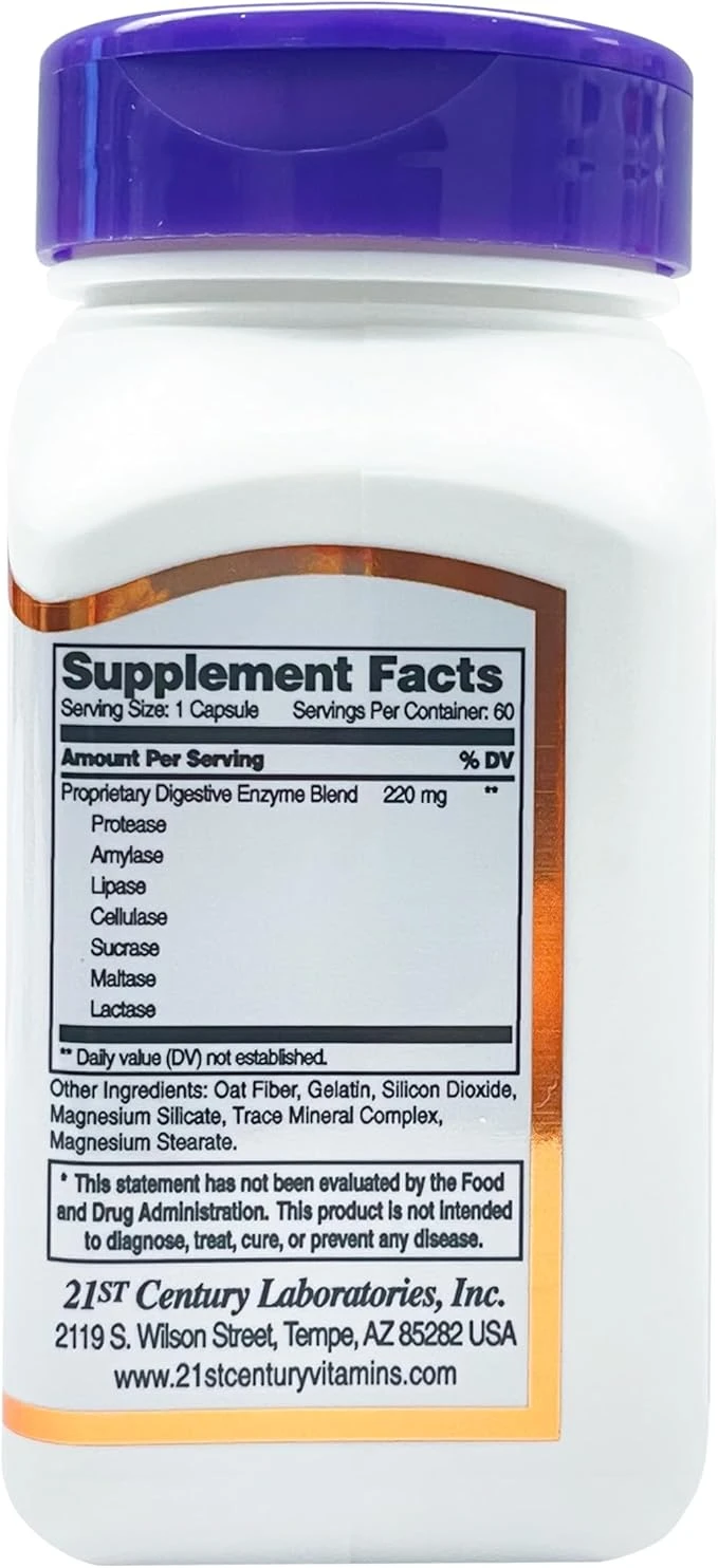 21st Century Digestive Enzymes 60 Capsules ingredients