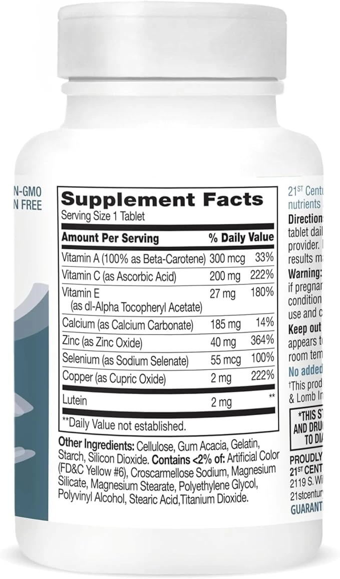 21st Century Healthy Eyes Lutein and Antioxidants 60 Tablets ingredients