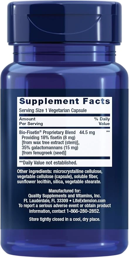 Life Extension Bio-Fisetin 30 Vegetarian Capsules ingredients