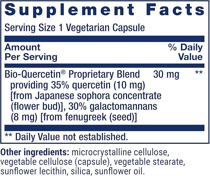 Life Extension Bio-Quercetin 30 Vegetarian Capsules ingredients