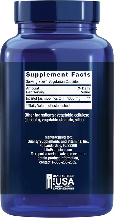 Life Extension Inositol Caps 1000mg 360 Vegetarian Capsules ingredients