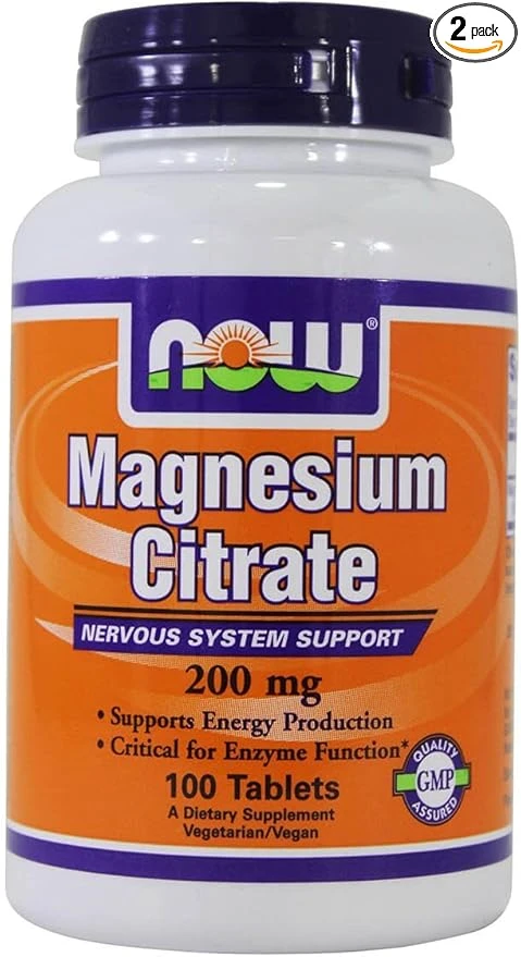 NOW Foods Magnesium Citrate 200mg Nervous System Support 100 Tablets thumbnail 3