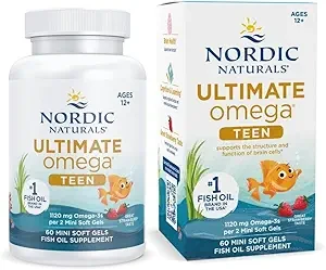 Nordic Naturals Teen Ultimate Omega 2X Ages 12+ Strawberry 60 Mini Soft Gels thumbnail 3
