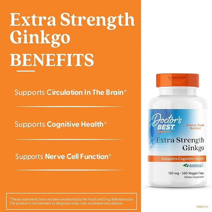 Doctor's Best Extra Strength Ginkgo 120mg 120 Veggie Caps thumbnail 4