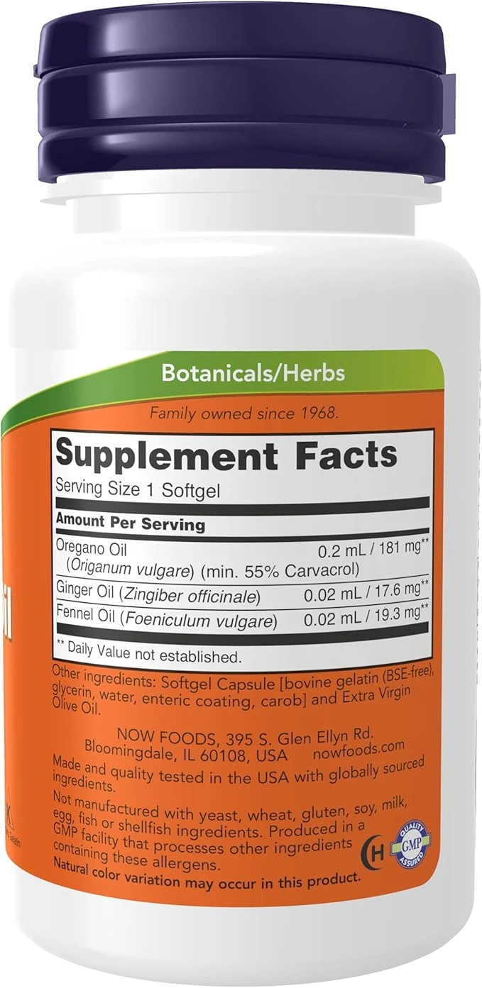 NOW Foods Oregano Oil Intestinal Support 90 Softgels thumbnail 5