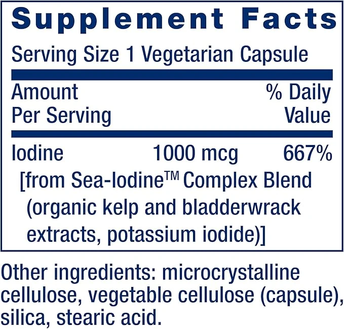 Life Extension Sea-Iodine 1000mcg 60 Vegetarian Capsules ingredients
