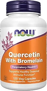NOW Foods Quercetin with Bromelain Respiratory Health 120 Veg Capsules thumbnail 2