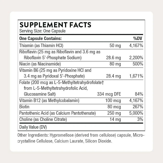 Thorne Stress B-Complex 60 Capsules ingredients