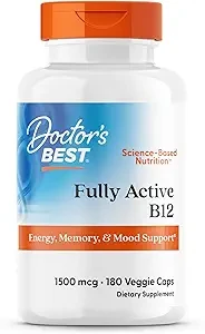 Doctor's Best Fully Active B12 Memory & Mood Support 1500mcg 180 Veggie Caps thumbnail 2