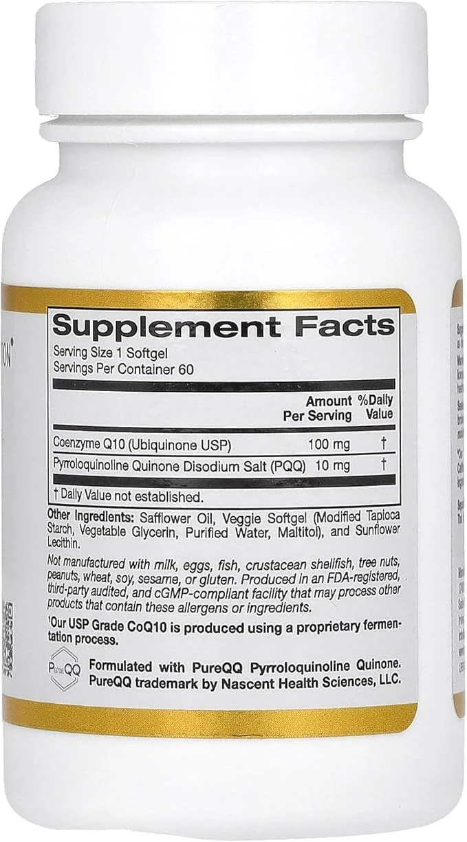 California Gold Nutrition CoQ10 100mg 60 Veggie Softgel thumbnail 3