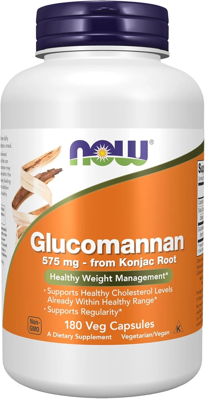 NOW Foods Glucomannan 575mg 180 Healthy Weight Management Veg Capsules thumbnail 4