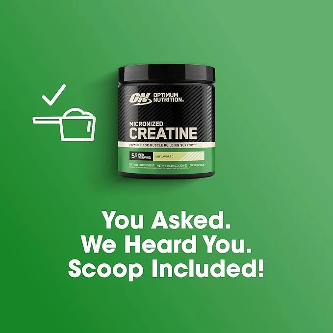 Optimum Nutrition Micronised Creatine Powder 5g Per Serving Unflavoured 10.58 oz (300g) thumbnail 4
