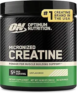 Optimum Nutrition Micronised Creatine Powder 5g Per Serving Unflavoured 10.58 oz (300g) thumbnail 2