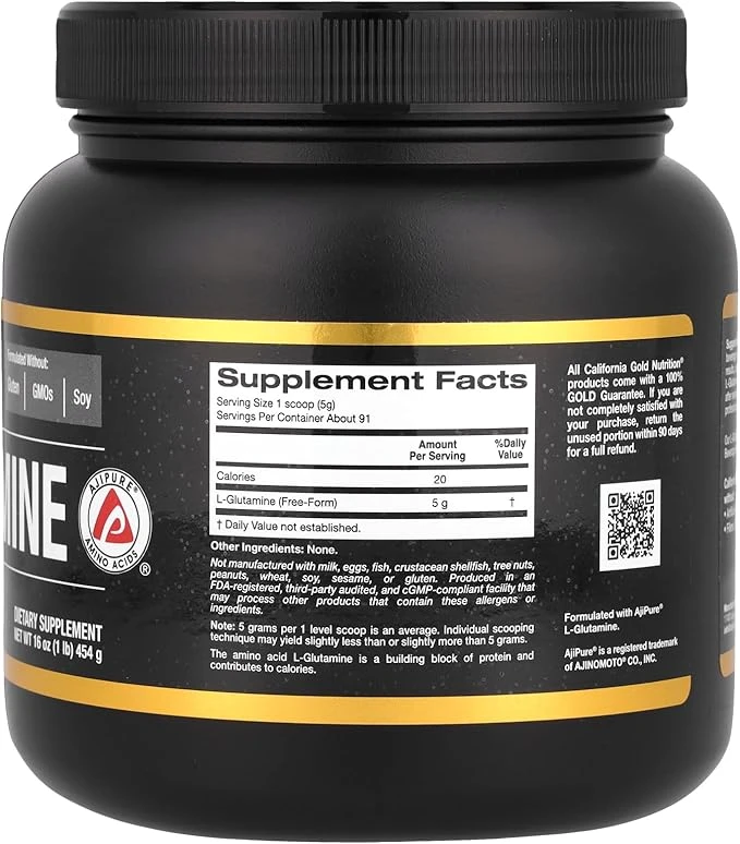 California Gold Nutrition Sport L-Glutamine Powder 16 oz (1 lb) 454g thumbnail 4
