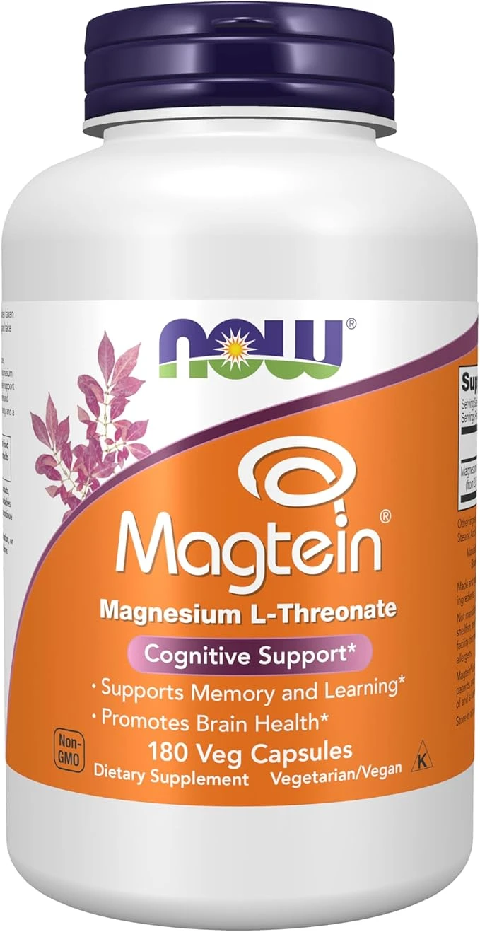 NOW Foods Magtein Magnesium L-Threonate Cognitive Support 180 Veg Capsules thumbnail 3