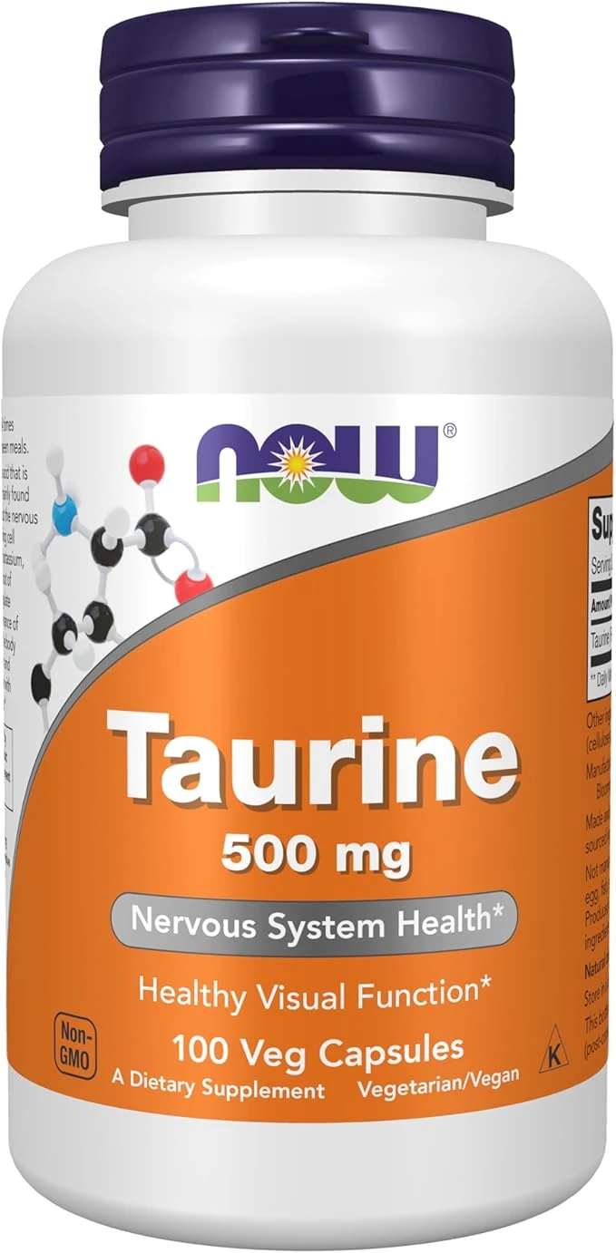 NOW Foods Taurine 500 mg Nervous System Support 100 Veg Capsules thumbnail 2