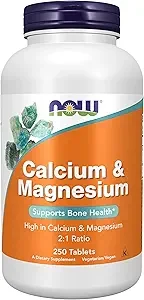NOW Foods Calcium & Magnesium Supports Bone Health 250 Tablets thumbnail 3