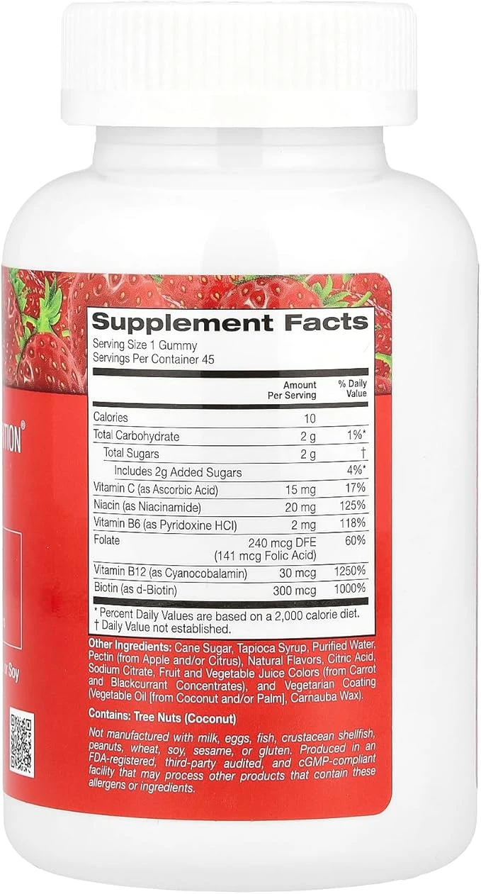 California Gold Nutrition Adult Gummiology B Complex 45 Vegetarian Gummies thumbnail 2