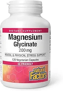 Natural Factors Magnesium Glycinate 400mg Mental & Physical Stress Support 120 Vegetarian Capsules thumbnail 4