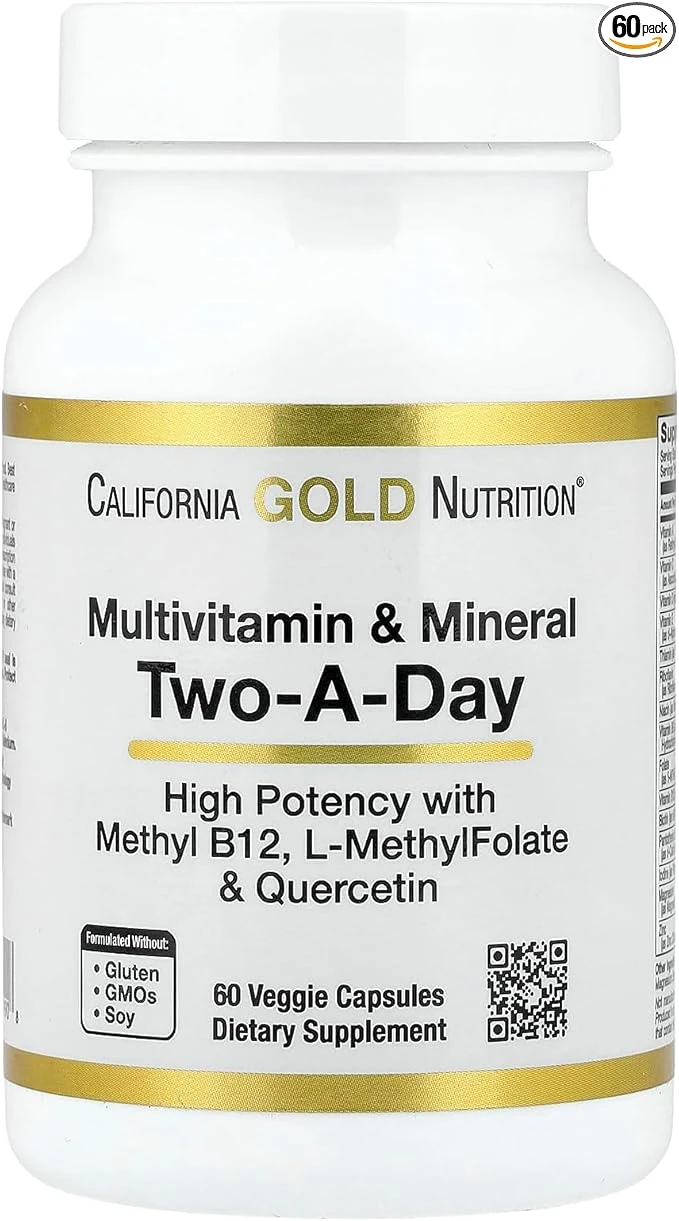 California Gold Nutrition Multivitamin and Mineral Two-A-Day 60 Veggie Capsules thumbnail 2