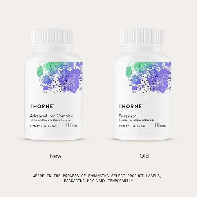 Thorne Advanced Iron Complex with Vitamins B and C for Optimal Absorption 60 Capsules thumbnail 2