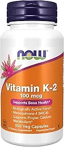 NOW Foods Vitamin K-2 100mcg Support Bone Health 100 Veg Capsules thumbnail 3