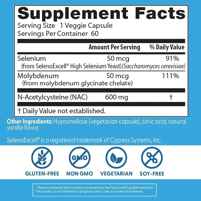 Doctor's Best NAC Detox Regulators Supports Cellular Health & Liver Function 60 Veg Caps thumbnail 4