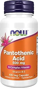 NOW Foods Pantothenic Acid 500mg B-Complex Vitamin 100 Veg Capsules thumbnail 4
