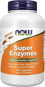 NOW Foods Super Enzymes Supports Healthy Digestion Protein 180 Capsules thumbnail 2