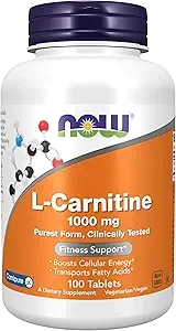 NOW Foods L-Carnitine 1000mg Fitness Support 100 Tablets thumbnail 4