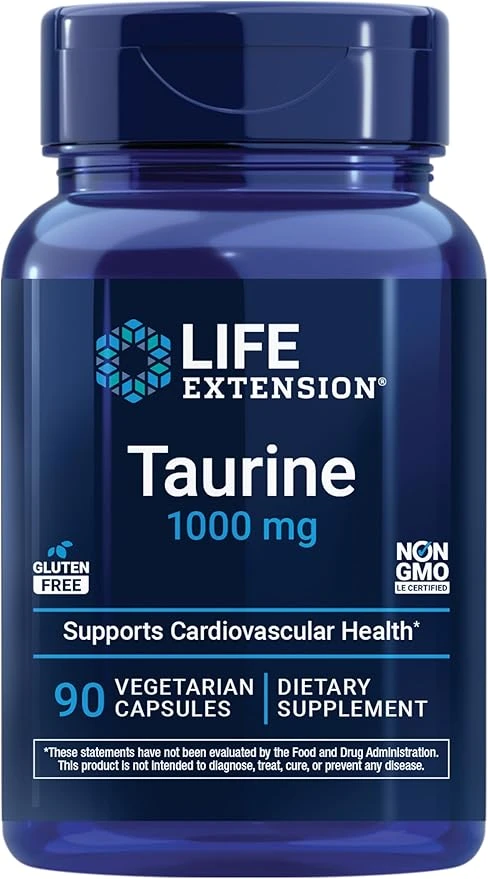 Life Extension Taurine 1000mg Supports Cardiovascular Health 90 Vegetarian Capsules thumbnail 3