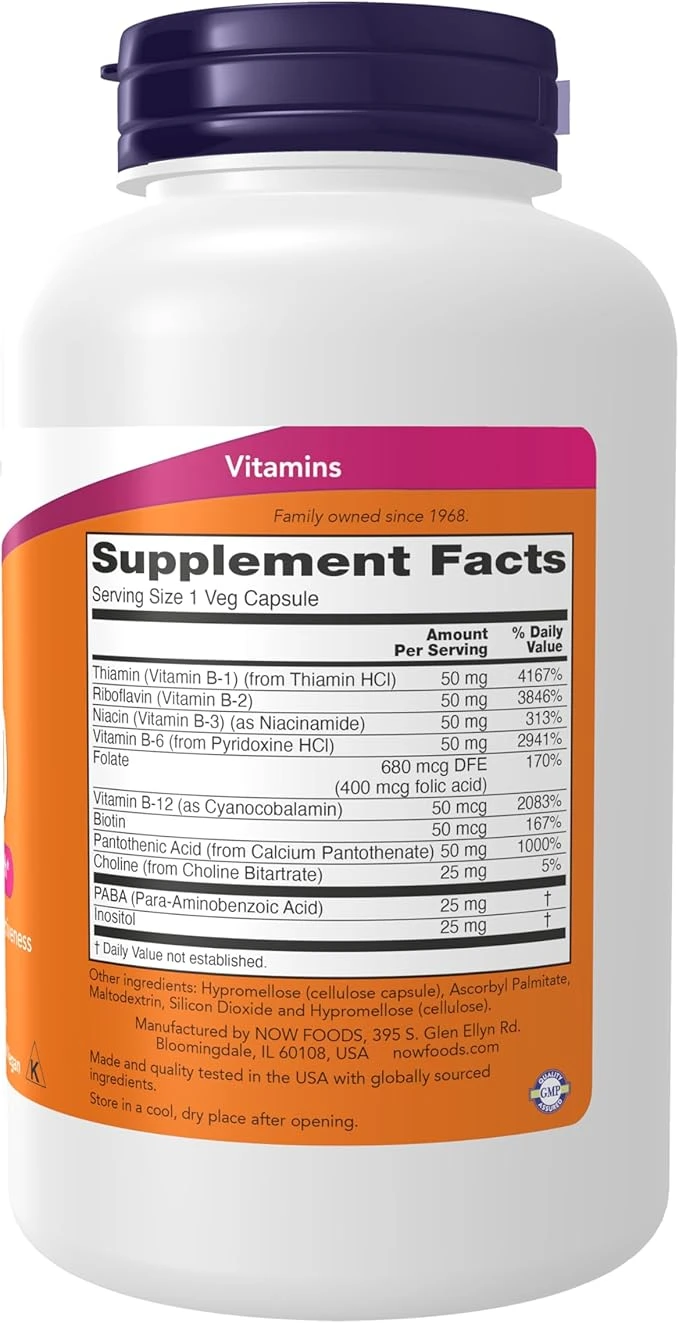 NOW Foods B-50 Nervous System Health 250 Veg Capsules thumbnail 5