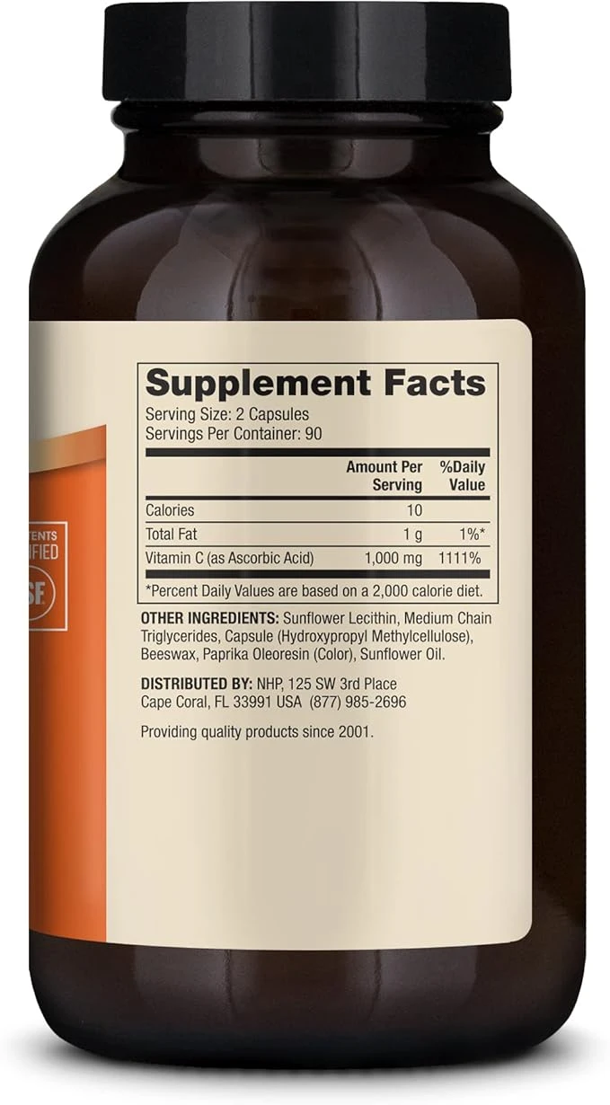 Dr. Mercola Liposomal Vitamin C 1000mg Per Serving 180 Capsules ingredients