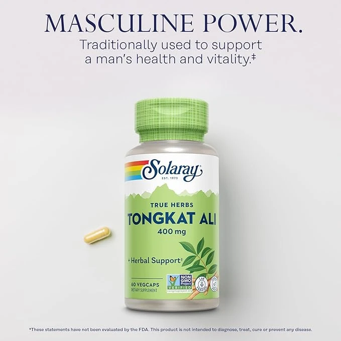 Solaray True Herbs Tongkat Ali 400mg Herbal Support 60 VegCaps thumbnail 2