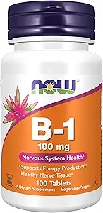 NOW Foods B-1 100mg Nervous System Health 100 Tablets thumbnail 4
