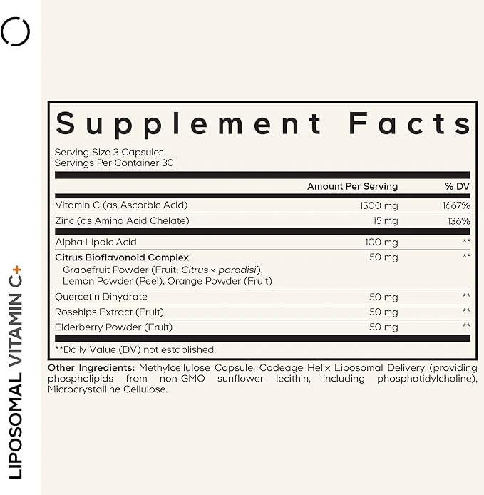Codeage Liposomal Vitamin C+ Beyond Vitamins 180 Vegetable Capsules thumbnail 5