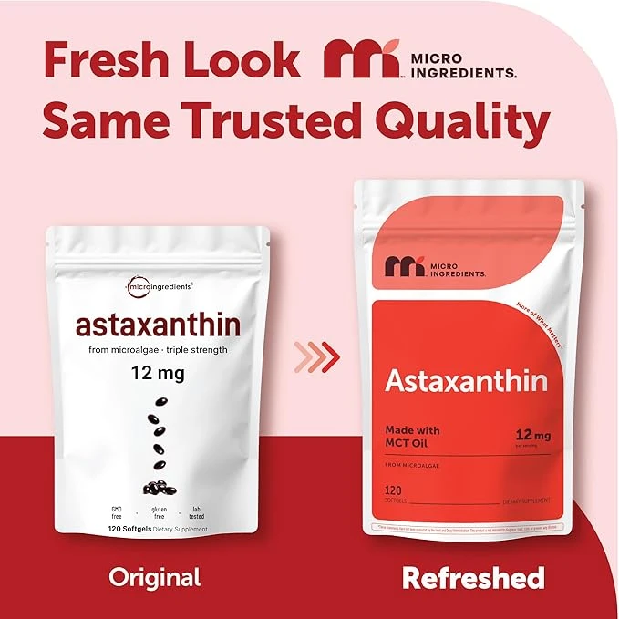 Micro Ingredients Astaxanthin 12mg Per Serving 120 Softgels thumbnail 2