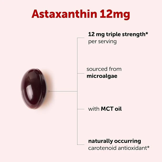 Micro Ingredients Astaxanthin 12mg Per Serving 120 Softgels thumbnail 4