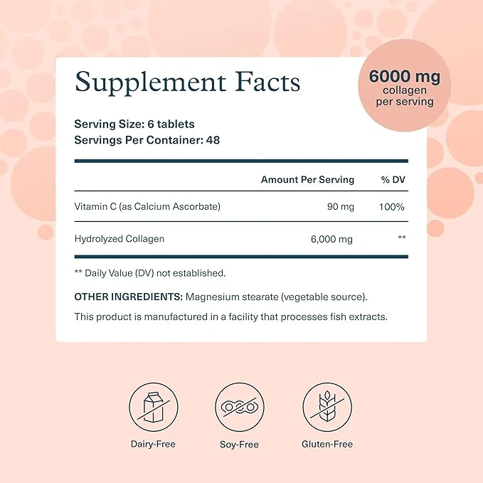 Youtheory Collagen Skin, Hair & Nail Formula 6000mg 290 Tablets thumbnail 5