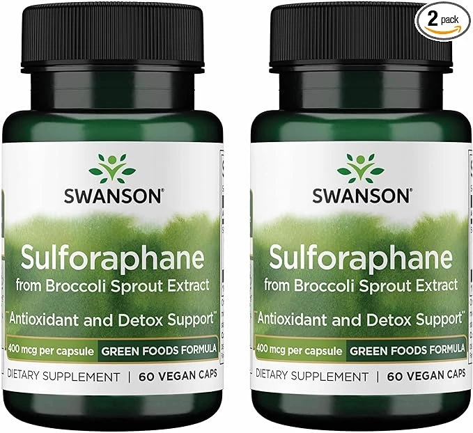 Swanson Sulforaphane from Broccoli Sprout Extract 400mcg Per Capsule 60 Vegan Caps thumbnail 2