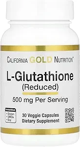 California Gold Nutrition L-Glutathione (Reduced) 500mg Per Serving 30 Veg Capsules thumbnail 3