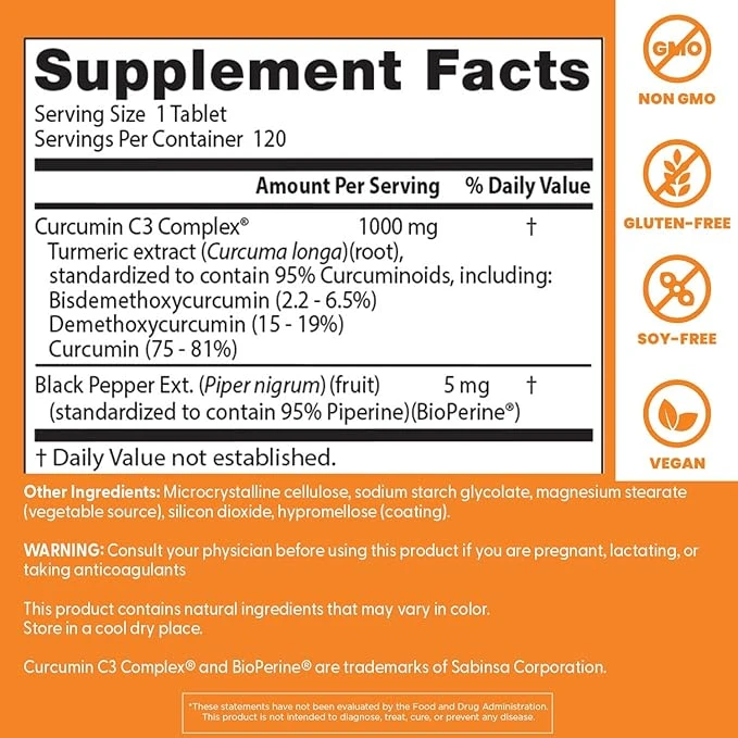 Doctor's Best High Absorption Curcumin Supports Joint Health 120 Veg Caps thumbnail 5