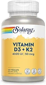 Solaray Vitamin D3 + K2 125mcg Bone Strength 120 Veg Caps thumbnail 2