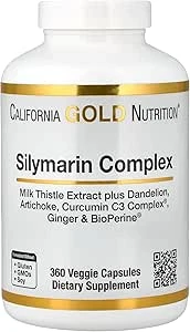 California Gold Nutrition Silymarin Complex Ginger and Bio Perine 360 Veggie Capsules thumbnail 3