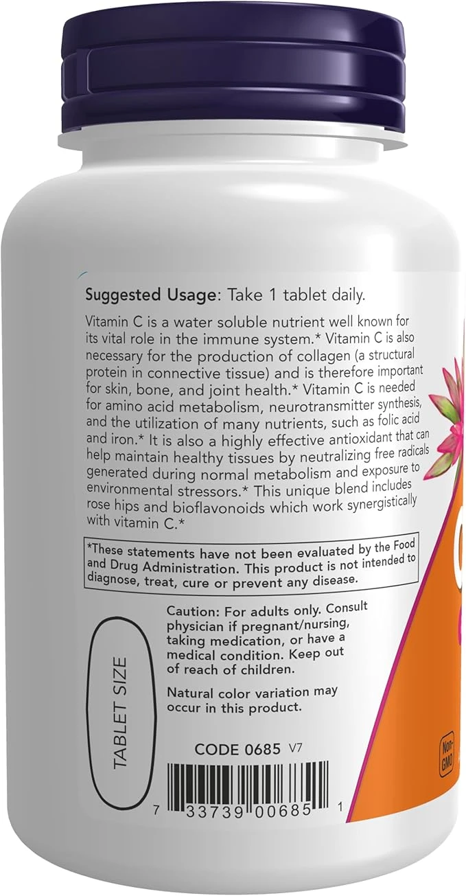 NOW Foods C-1000 Antioxidant Protection With Rose Hips 100 Tablets thumbnail 4