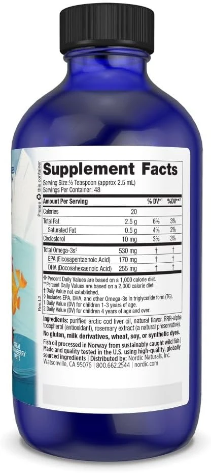 Nordic Naturals Children's DHA Ages 1+ Strawberry 4 fl oz (119ml) ingredients
