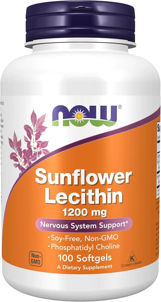 NOW Foods Sunflower Lecithin 1200mg Nervous System Support 100 Softgels thumbnail 4