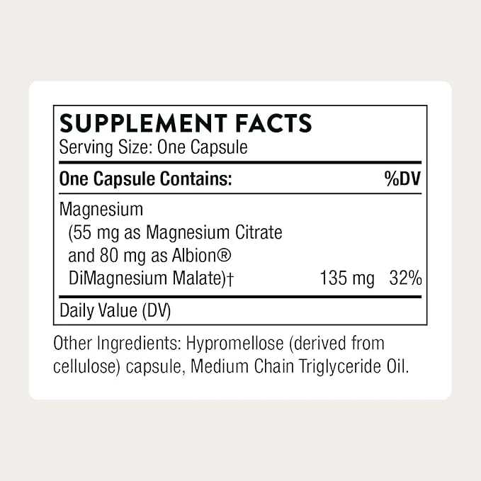 Thorne Magnesium CitraMate 90 Capsules ingredients